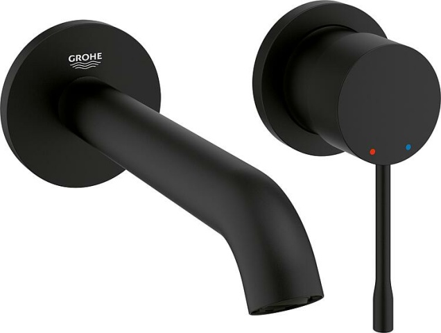 Grohe Essence wall-mounted basin mixer, projection 183 mm, phantom black, NEW
