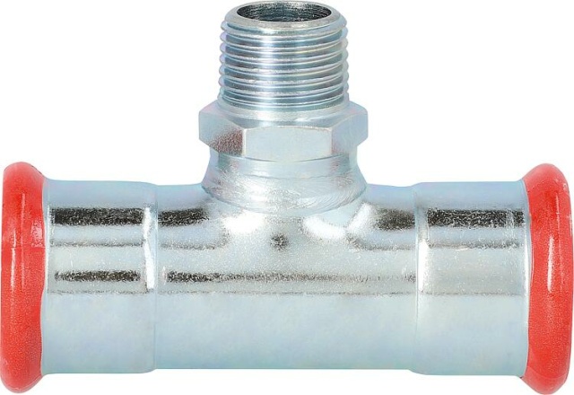 Acero al carbono, racor prensado, contorno M, pieza en T (i/AG/i) 28 -DN15(1/2"") -28 mm NUEVO