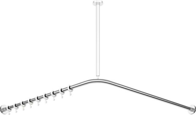 Hewi shower curtain rail system 900, 1187 x 1187 mm, chrome NEW