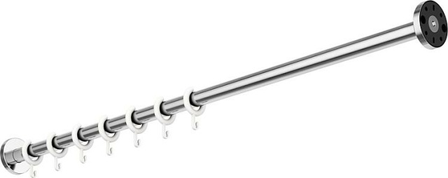 Hewi shower curtain rail system 900, 200–1000 mm, can be shortened, chrome NEW