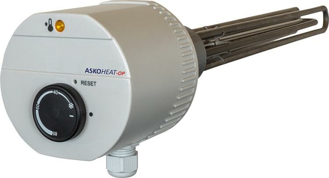 Askoma screw-in heater type AHIR-BI-OP 4.5 kW, 400 V, continuously variable, DN 40 (11/2") NEW