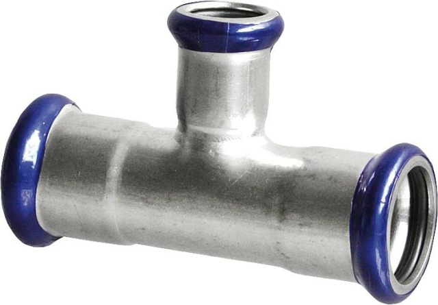 Raccord à sertir en acier inoxydable Evenes, profil M, té réduit 22-22-15 mm NOUVEAU