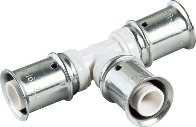 multitubo systems Raccordo a T pressato, ridotto Ø32-Ø25-Ø32 mm, PPSU NUOVO