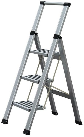 AHW-tools Step+Store 3-step stepladder with safety bar NEW