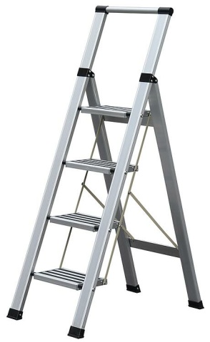 AHW-tools Stufen-Stehleiter Step+Store 4-stufig mit Haltebügel NEU