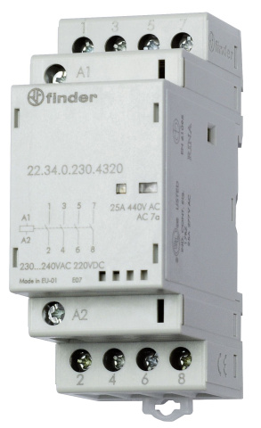 Finder installatiebeveiliging 230 VAC/DC, 4S, LED 22.34.0.230.4320 NIEUW