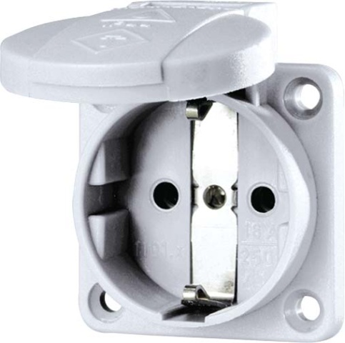 Mennekes Schuko surface-mounted socket outlet 16A,2p+E,230V,gr 11010 NEW