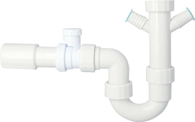 Flush siphon DN40(1 1/2"") with pipe aerator, outlet ü50mm NEW