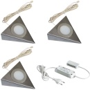 Hera 3er-Set LED-UB-Leuchte 2-LEDww eds+Trafo15W...