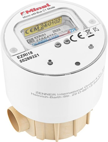 Zenner wireless measuring capsule water meter micro M58 x 1.5 V2 30äC 2.5 R40V 325 RK MM, wireless M-Bus NEW