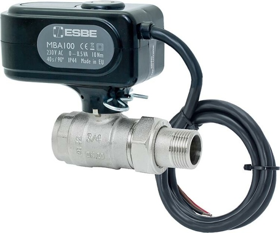ESBE Electric Ball Valve, Type MBA 124, 2-Way DN20 (3/4) Female Thread x Male Thread, 230 V, Kvs 45 NEW