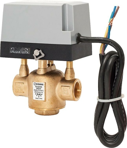 Válvula de zona ESBE, tipo ZRS 234, 3 vías, DN32 (11/4")IG, 230 V, Kvs 8,4 NUEVO