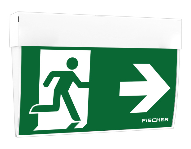 Fischer LED-Rettungszeichenleuchte EB 3/8h,27m,IP41 F1-U383AT2.V5 NEU