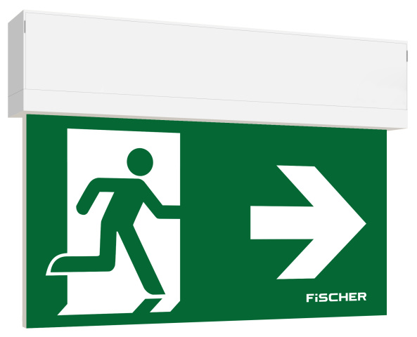 Fischer LED-Rettungszeichenleuchte EB 3/8h,27m,IP41 S1-U383AT2.V5 NEU