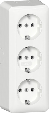 Gira 3fSCHUKO-Steckd.+Montagep. AP Reinweiß 478913 NEU