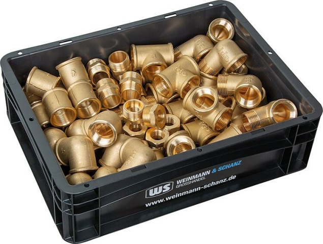 Messing-Gewindefittings DN15 (1/2"") Vorteilspaket - 70-teilig + WS-Box gratis! NEU