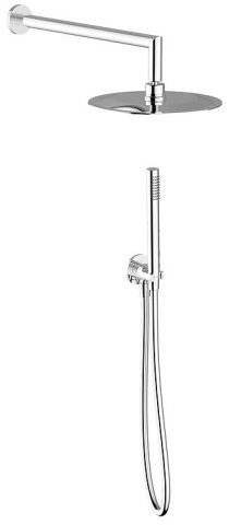 Evenes Brause-Set Xerias mit Kopf-und Handbrause mit Wandanschlussrohr rund NEU