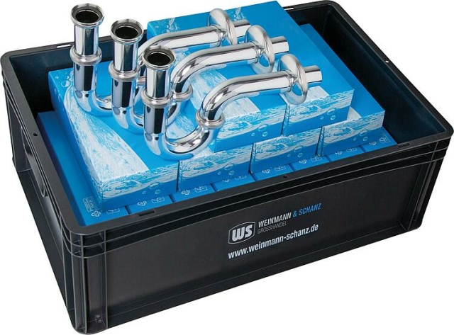 Röhrensiphon Ms. Chromé, paquet davantage DN32,(1 1/4"") incl. WS-Box NOUVEAU