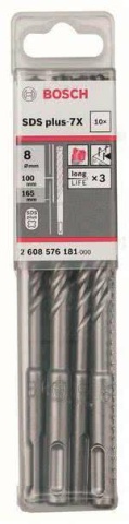 Bosch 10xHammerbohrer SDSplus 2608576181 SDS-plus-7X 8,0x165/100mm 4-Schneider NEU