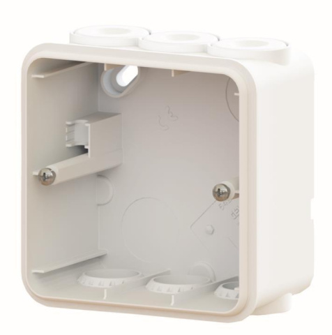 GEWISS AP Gehäuse FI Steckdose u GW95527 FI-Einheit NEU