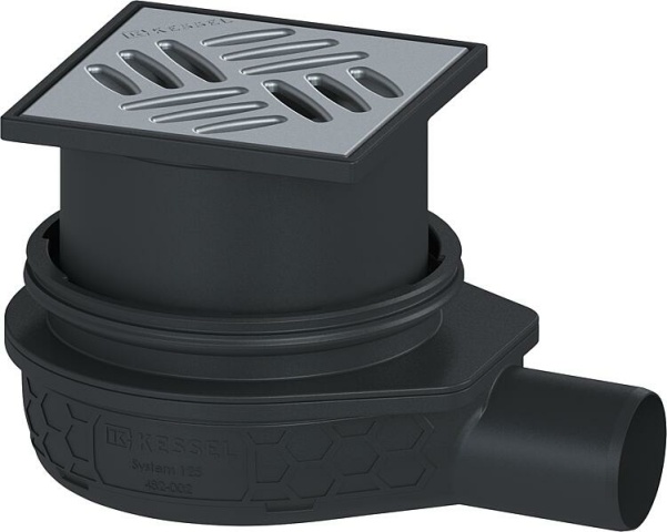 Bodenablauf  "Der Ultraflache 79"DN50 waagrecht, Schlitzrost NEU