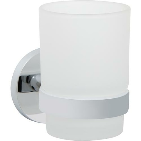 Evenes Porte-verre Rumba avec support mural laiton chromé NOUVEAU