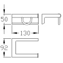 Normbau Papierrollenhalter Serie Cavere aus Alu., Anthrazit-Metallic 95, BxH:130x92mm, mit Befestigung 7520 110 95 NEU
