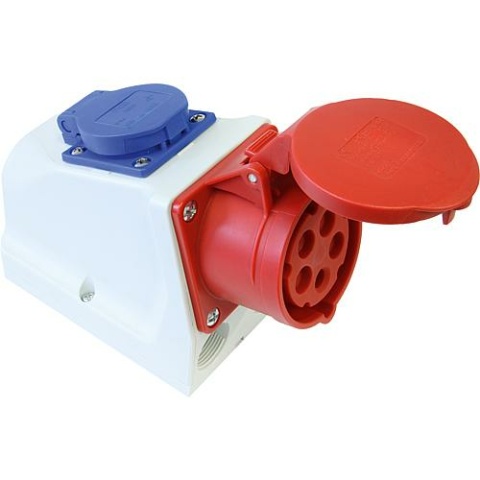 Presa a muro PCE CEE Combo IP44 400V, 16A con presa Schuko NUOVO