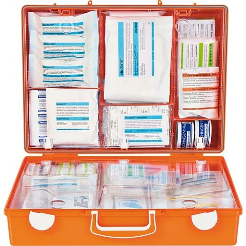 W.Söhngen Kit di pronto soccorso con riempimento secondo DIN 13 169 400x300x150 mm / arancione 301155 NUOVO