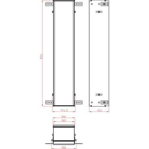 Emco installation frame asis module for flush-mounted modules with 809/811mm height NEW