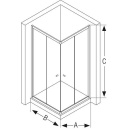 Hüppe Cabina doccia angolare Alpha 2 2x porta scorrevole + 2x parte fissa, 865-890mm/865-890MM NUOVO