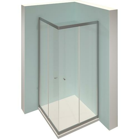 Hüppe Eckduschkabine Alpha 2 2x Schiebetür + 2x Fixteil, 865-890mm/715-740mm NEU