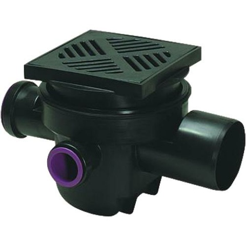 Boiler Boiler cellar drain 29111 DN100, grate 200x200 black 29111 NEW