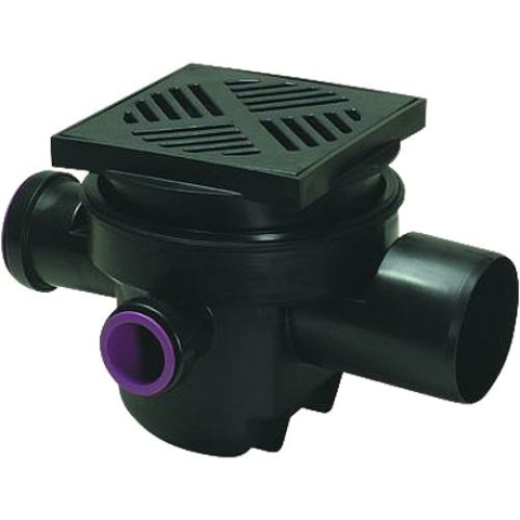 Chaudière Ecoulement de cave 27611 DN100, universel avec grille 200x200 27611 NOUVEAU