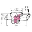 Chaudière Ecoulement de cave 27611 DN100, universel avec grille 200x200 27611 NOUVEAU