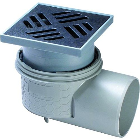 Kessel Kessel-Ablauf-Practicus 45110.11 DN100 seitl. Rost Edst.138x138 45110.11 NEU