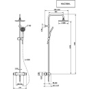 Evenes Système de douche Evica Douche à main, pomme de douche Ø 200 mm et thermostat chromé H3.C72010.21 NOUVEAU