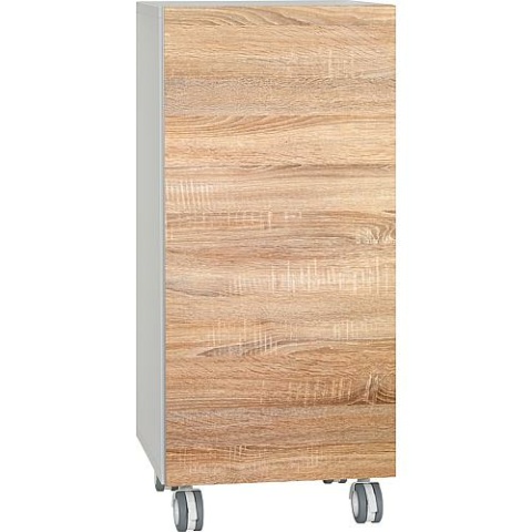 Evenes mobile pedestal ELA body white smt - front rough sawn oak 400x800x350 mm RC408035KWFES NEW