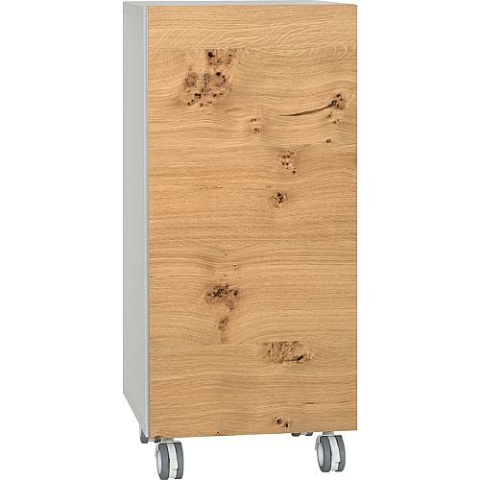 Evenes Rollcontainer ELA Korpus weiß smt - Front Eiche Furnier hell 400x800x350 mm RC408035KWFEFH NEU