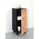 Evenes Rollcontainer ELA Korpus schwarz smt - Front Eiche Furnier hell 400x800x350 mm RC408035KSFEFH NEU