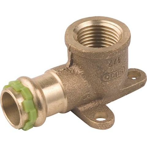 Aalberts gunmetal pressfitting V-contour ceiling angle with 3 hole flange P 4471 G 22x3/4 4471GVW2234 NEW