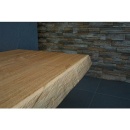 Evenes Konsole Eleng Eiche massiv Waldkante (Massivholzplatte) 1x WT-Ausschnitt 1x Hahnloch 1400x40-60x510 mm 93 016 17 NEU