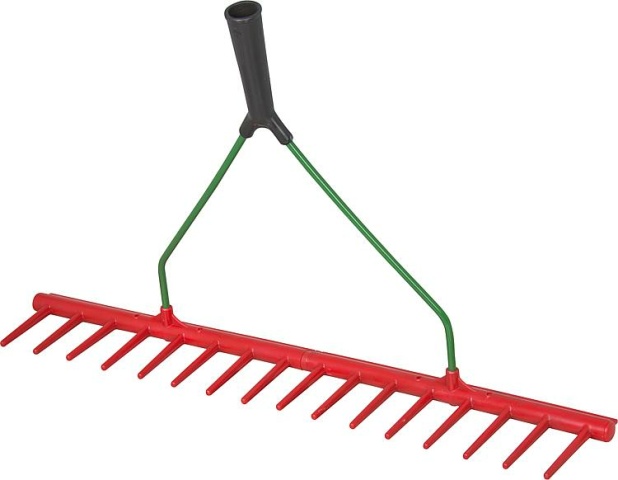 Ideal spade plastic rake, 16 straight tines, one-sided 640mm, without handle 66440140 NEW