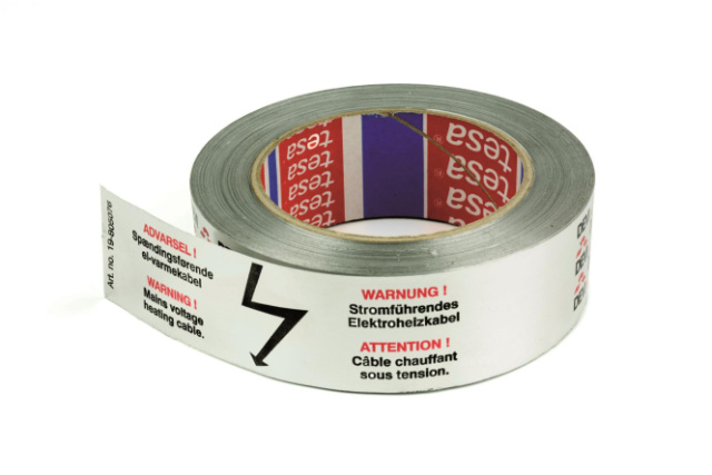 DEVI Alufolie, selbstklebend 19-805076 Länge 50m Breite 38mm mit Warnaufdruck NEU