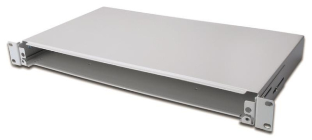 Giunzione in fibra ottica estensibile DN-96200 box 1U senza pannello frontale grigio RAL 7035 NUOVO