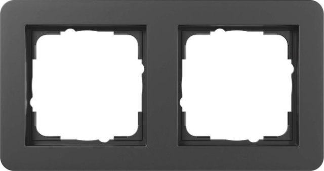 GIRA 0212153 Abdeckrahmen 2f Gira E1 Schwarz m NEU