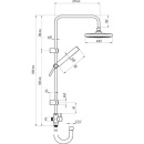 Evenes Brause-System Waikato Stabhandbrause + Kopfbrause Ø 190 mm chrom NEU