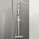 Evenes Brause-System Skyline Stabhandbrause, Kopfbrause 240x140 mm und Thermostat chrom NEU