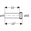 Geberit flush elbow extension with cuff d45 152434061 NEW