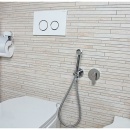 Evenes Intim Kit de douche hygiénique Evanna avec douchette, flexible de douche et support de douche chromé NOUVEAU